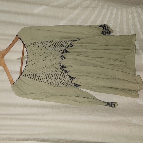 Nwot Free People What a feeling tunic/ dress color sage combo - Picture 4 of 15